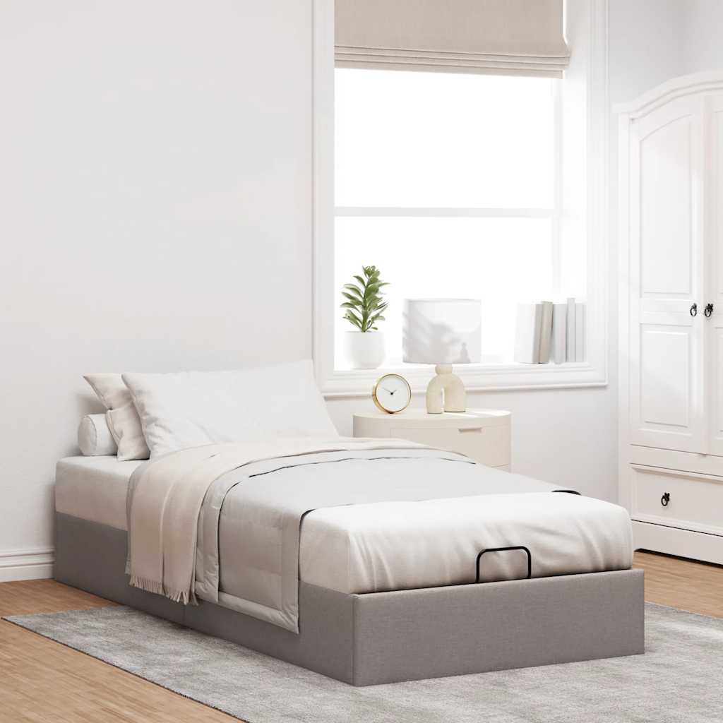 vidaXL Ottoman-Bett ohne Matratze Taupe 80x200 cm Stoff