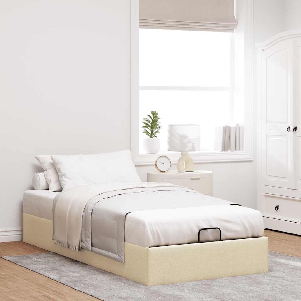 vidaXL Ottoman-Bett ohne Matratze Creme 80x200 cm Stoff