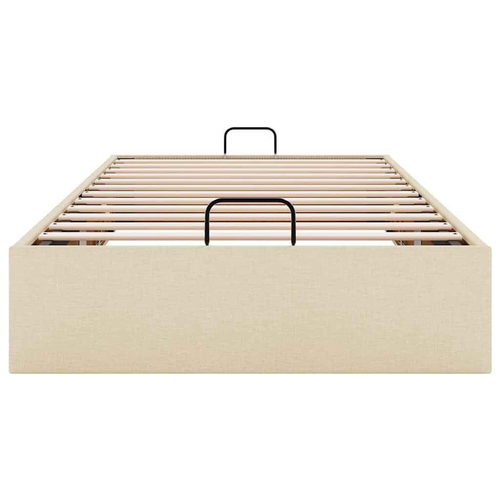 vidaXL Ottoman-Bett ohne Matratze Creme 80x200 cm Stoff