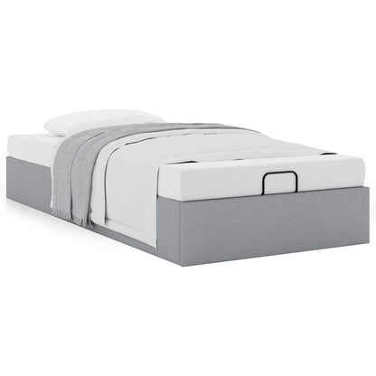 vidaXL Ottoman-Bett ohne Matratze Hellgrau 90x190 cm Stoff