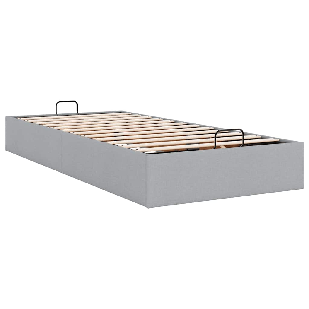 vidaXL Ottoman-Bett ohne Matratze Hellgrau 90x190 cm Stoff