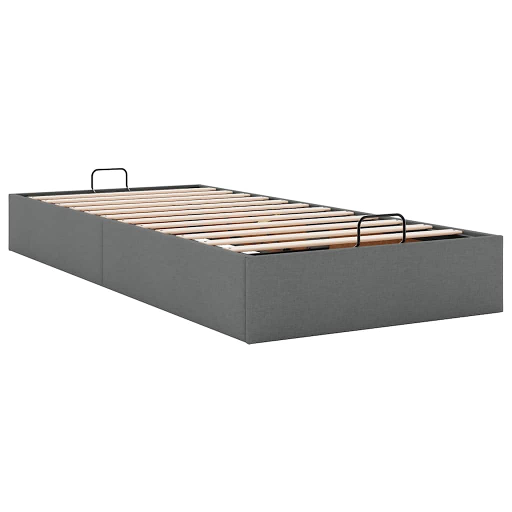 vidaXL Ottoman-Bett ohne Matratze Dunkelgrau 90x190 cm Stoff