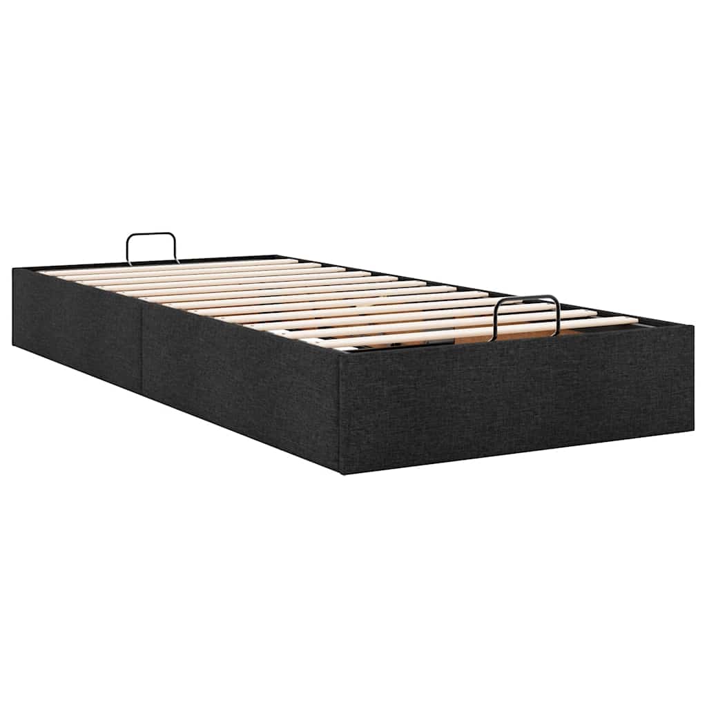 Ottoman-Bett ohne Matratze Schwarz 90x190 cm Stoff