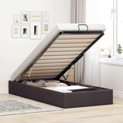 vidaXL Ottoman-Bett ohne Matratze Dunkelbraun 90x190 cm Stoff
