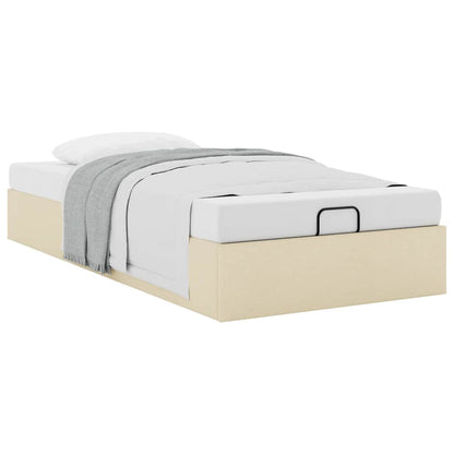 vidaXL Ottoman-Bett ohne Matratze Creme 90x190 cm Stoff