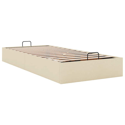 vidaXL Ottoman-Bett ohne Matratze Creme 90x190 cm Stoff