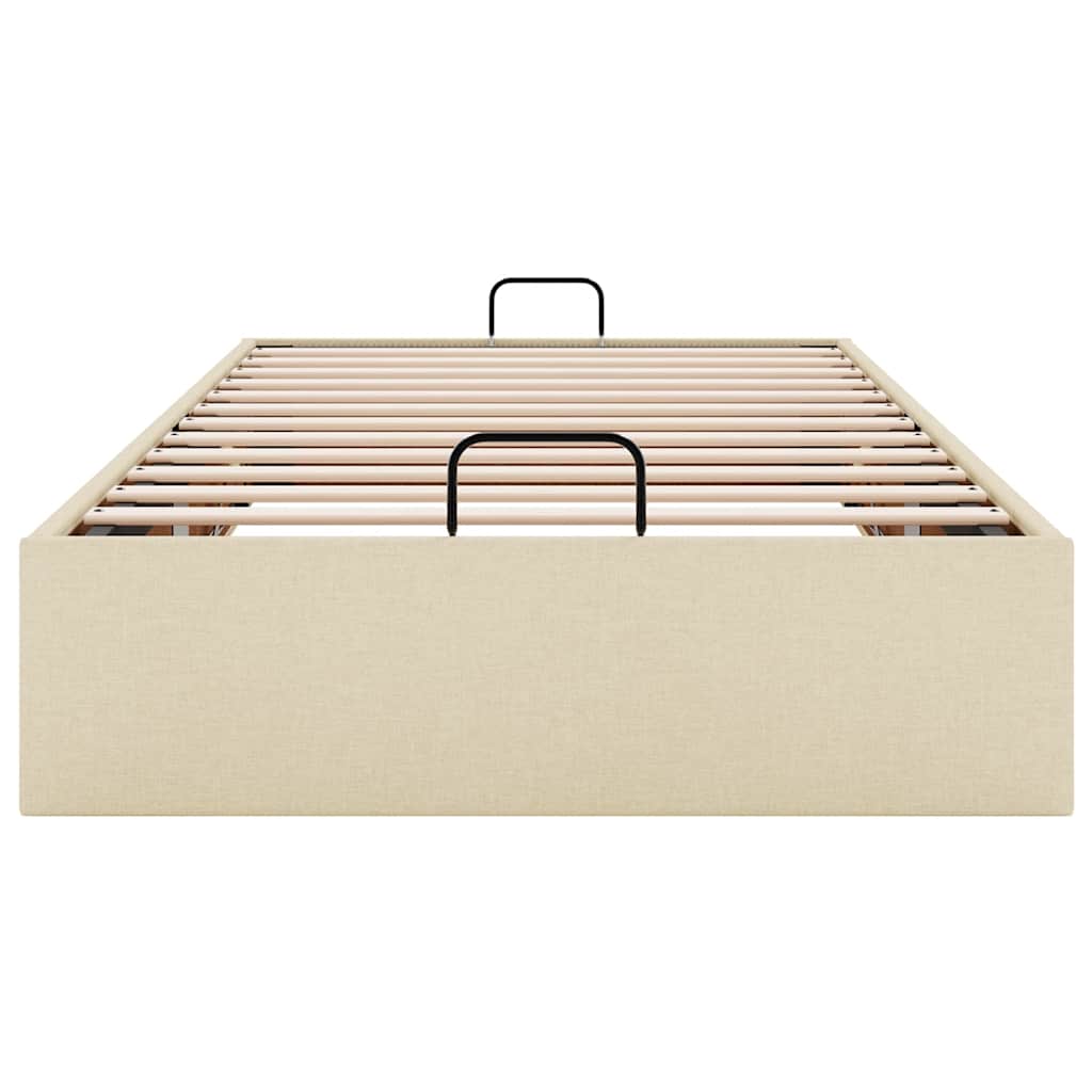 vidaXL Ottoman-Bett ohne Matratze Creme 90x190 cm Stoff