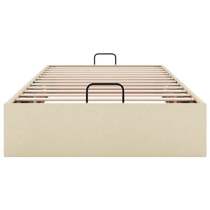 vidaXL Ottoman-Bett ohne Matratze Creme 90x190 cm Stoff