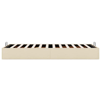vidaXL Ottoman-Bett ohne Matratze Creme 90x190 cm Stoff