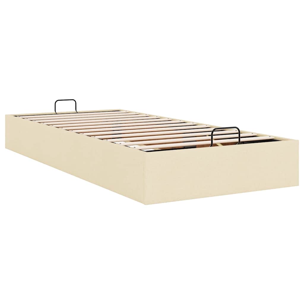 vidaXL Ottoman-Bett ohne Matratze Creme 90x190 cm Stoff