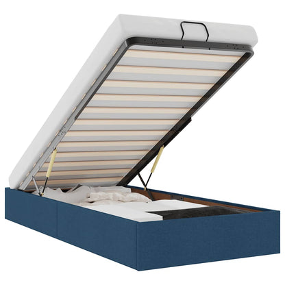 Ottoman-Bett ohne Matratze Blau 90x190 cm Stoff