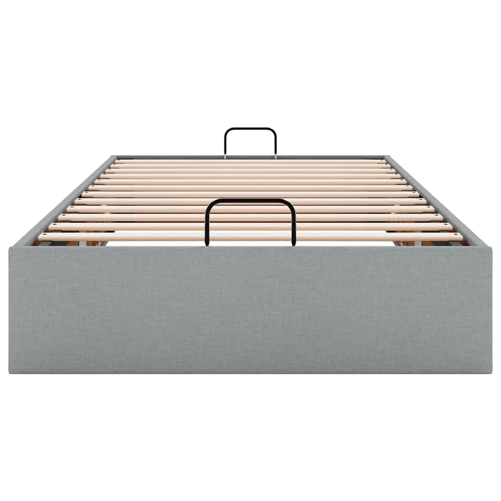 vidaXL Ottoman-Bett ohne Matratze Hellgrau 90x200 cm Stoff