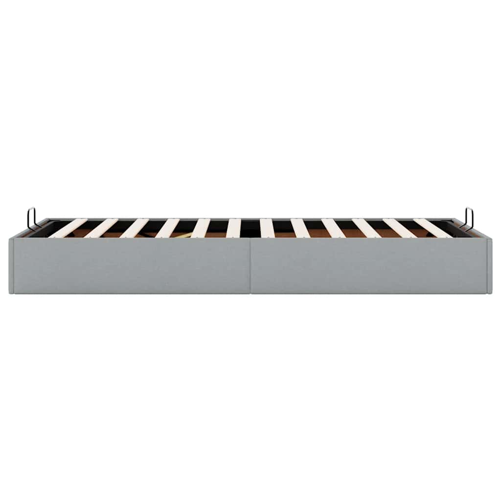 vidaXL Ottoman-Bett ohne Matratze Hellgrau 90x200 cm Stoff