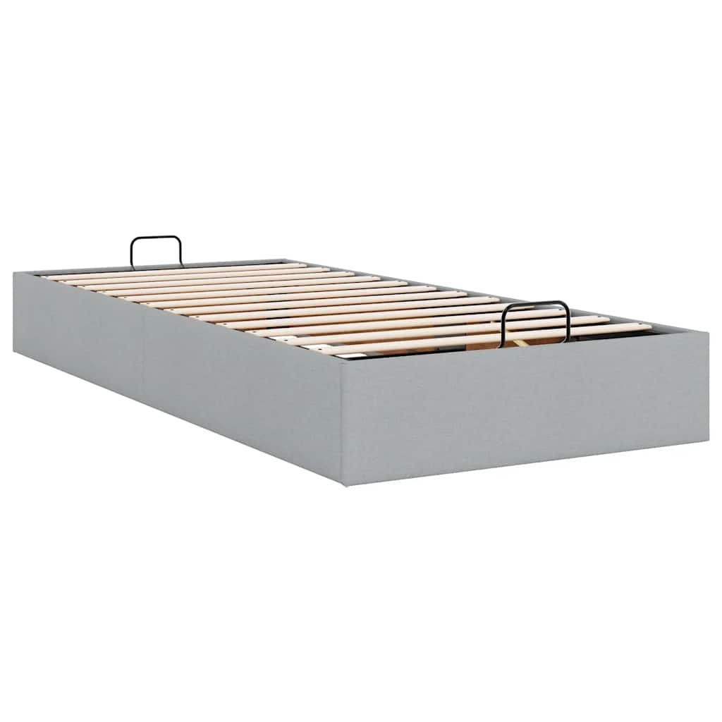 vidaXL Ottoman-Bett ohne Matratze Hellgrau 90x200 cm Stoff