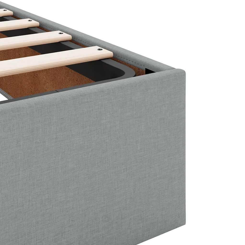 vidaXL Ottoman-Bett ohne Matratze Hellgrau 90x200 cm Stoff