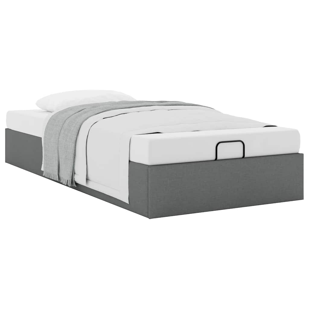 vidaXL Ottoman-Bett ohne Matratze Dunkelgrau 90x200 cm Stoff