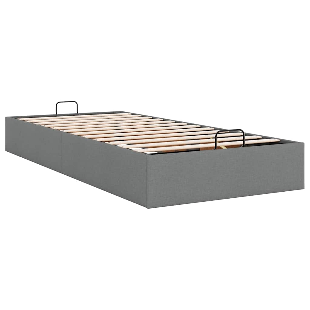 vidaXL Ottoman-Bett ohne Matratze Dunkelgrau 90x200 cm Stoff