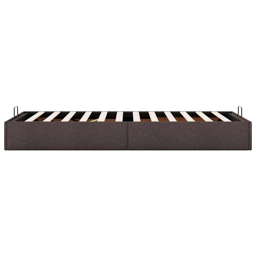Ottoman-Bett ohne Matratze Dunkelbraun 90x200 cm Stoff