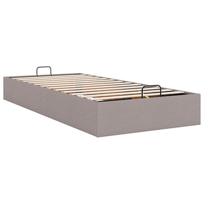 Ottoman-Bett ohne Matratze Taupe 90x200 cm Stoff