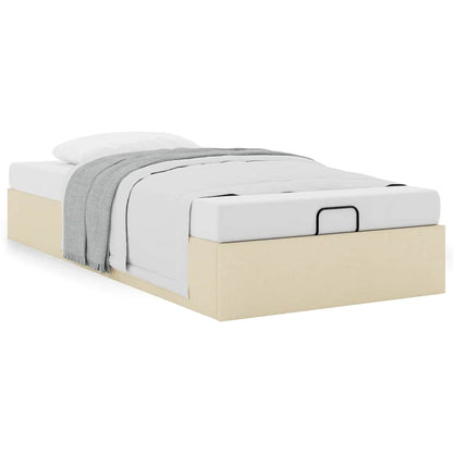 vidaXL Ottoman-Bett ohne Matratze Creme 90x200 cm Stoff