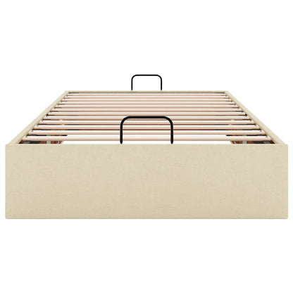 Ottoman-Bett ohne Matratze Creme 90x200 cm Stoff