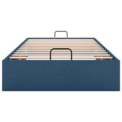 vidaXL Ottoman-Bett ohne Matratze Blau 90x200 cm Stoff