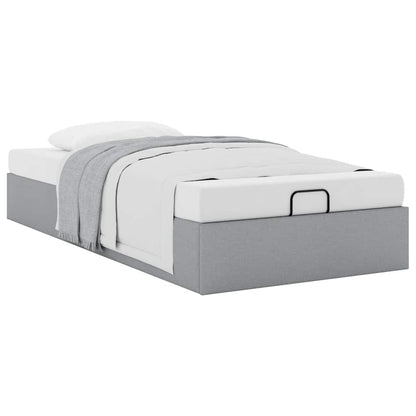 vidaXL Ottoman-Bett ohne Matratze Hellgrau 100x200 cm Stoff