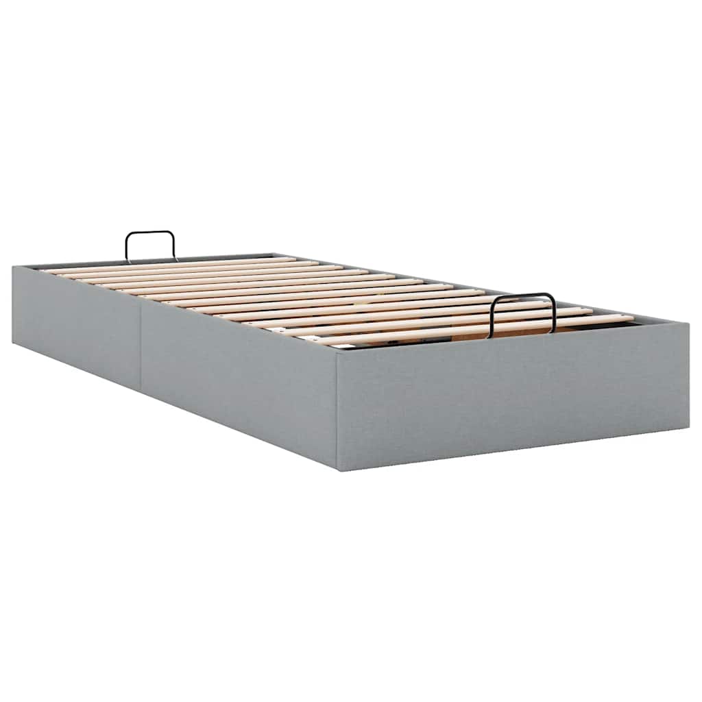 vidaXL Ottoman-Bett ohne Matratze Hellgrau 100x200 cm Stoff