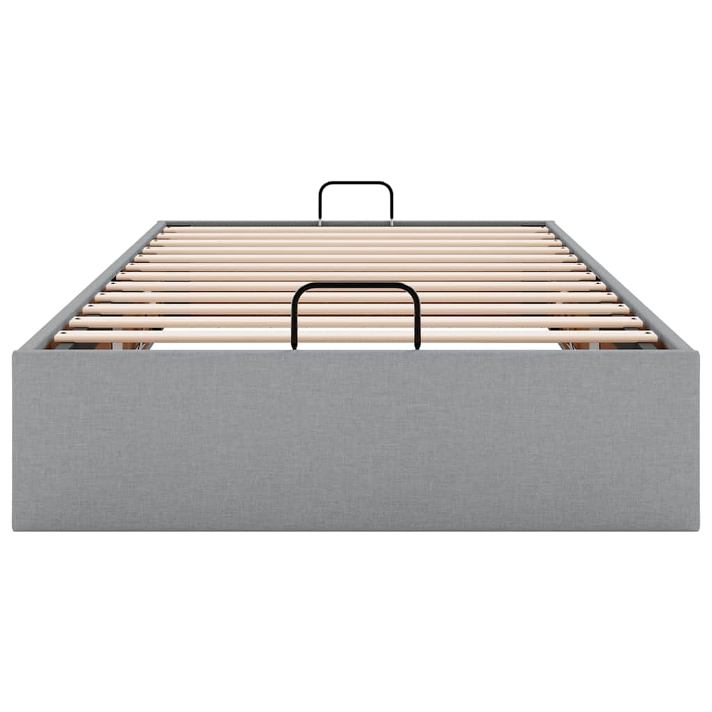 vidaXL Ottoman-Bett ohne Matratze Hellgrau 100x200 cm Stoff