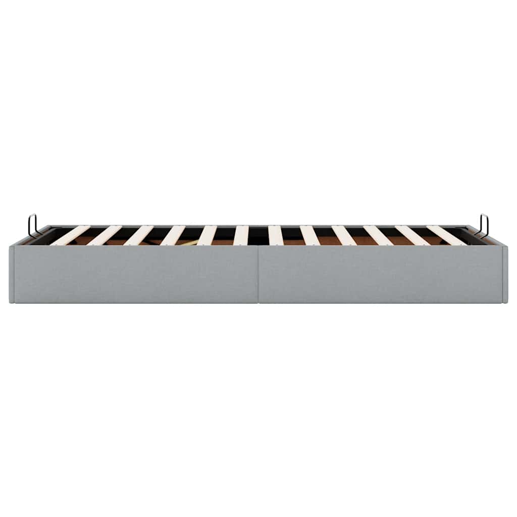 vidaXL Ottoman-Bett ohne Matratze Hellgrau 100x200 cm Stoff