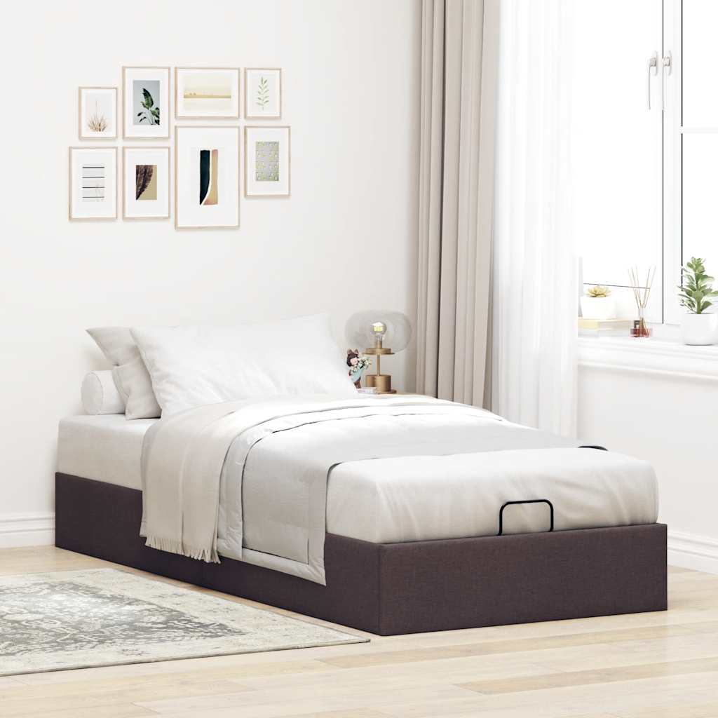 vidaXL Ottoman-Bett ohne Matratze Dunkelbraun 100x200 cm Stoff