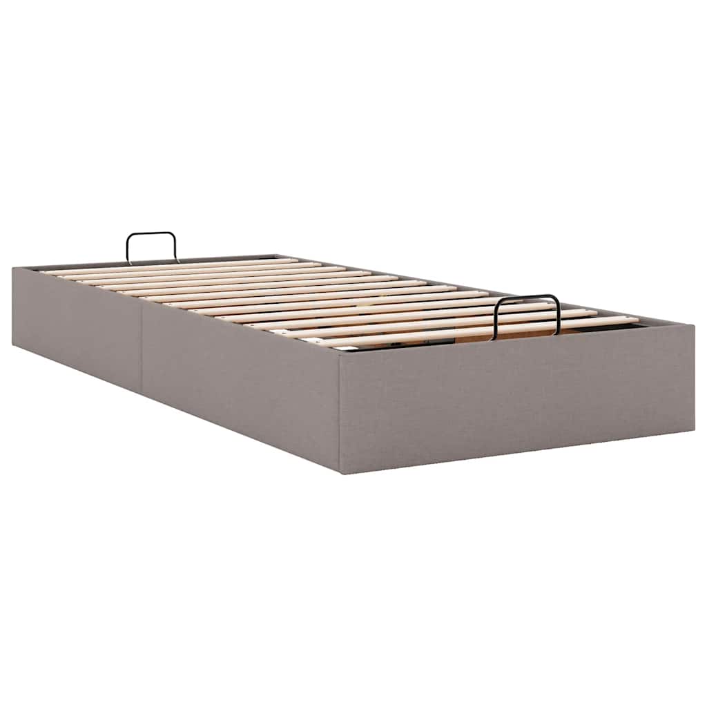 vidaXL Ottoman-Bett ohne Matratze Taupe 100x200 cm Stoff