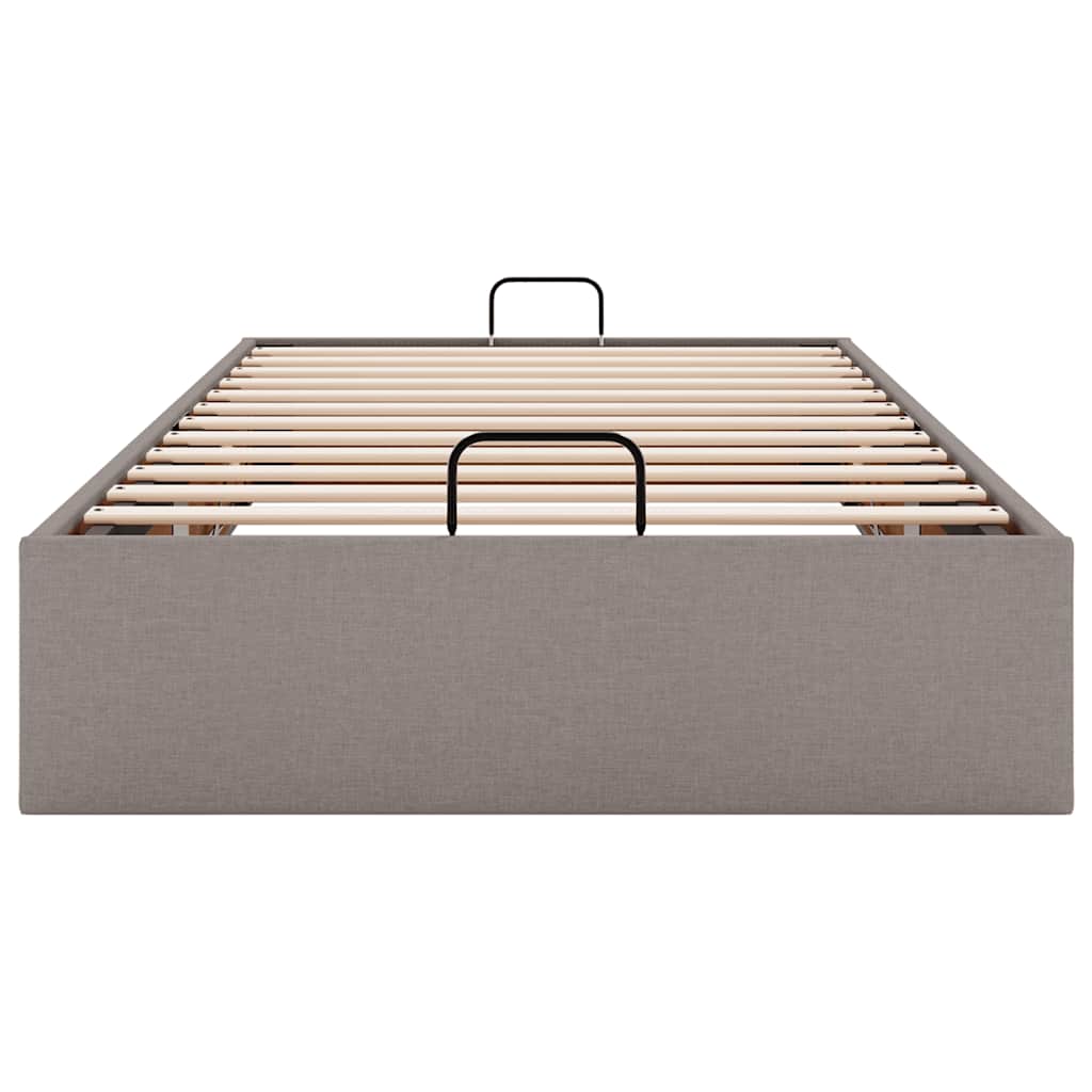 vidaXL Ottoman-Bett ohne Matratze Taupe 100x200 cm Stoff
