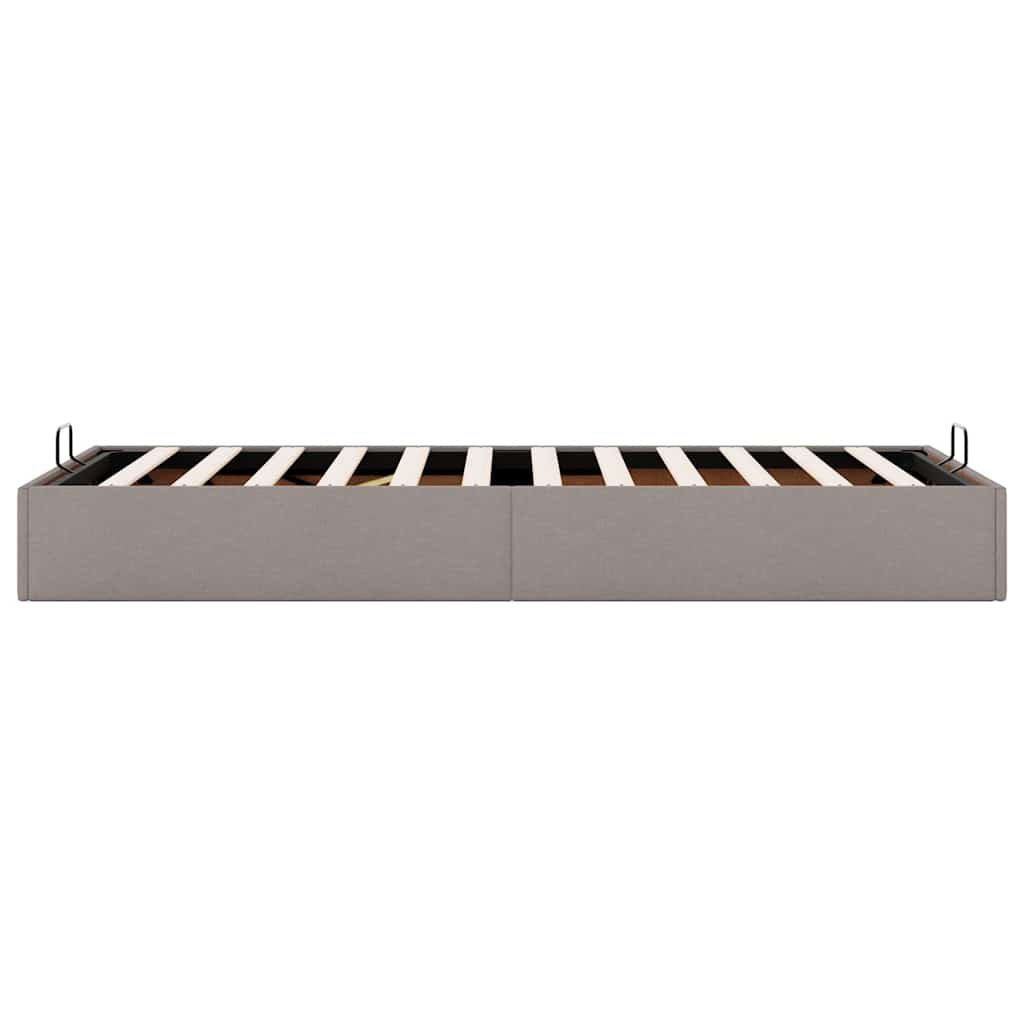 vidaXL Ottoman-Bett ohne Matratze Taupe 100x200 cm Stoff