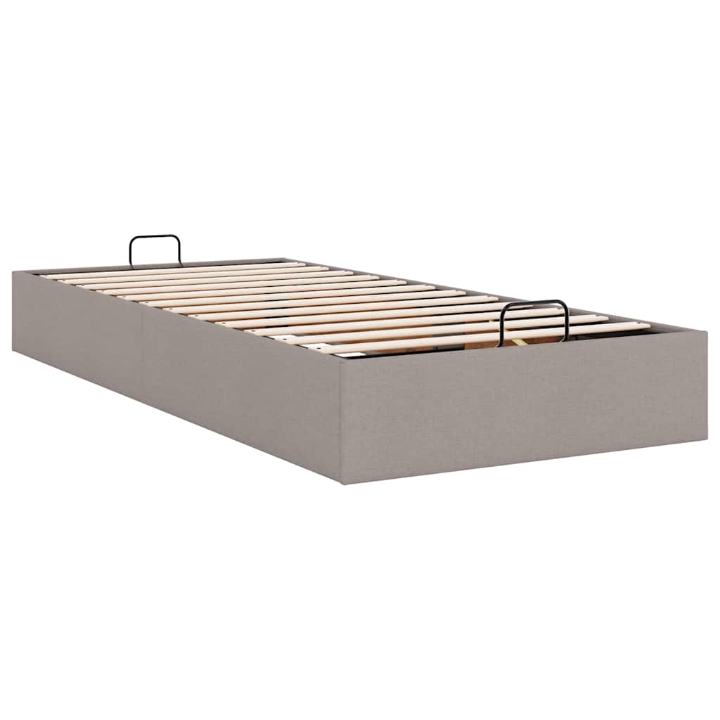 vidaXL Ottoman-Bett ohne Matratze Taupe 100x200 cm Stoff