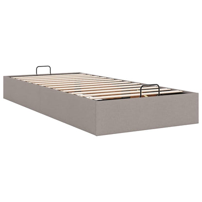 vidaXL Ottoman-Bett ohne Matratze Taupe 100x200 cm Stoff