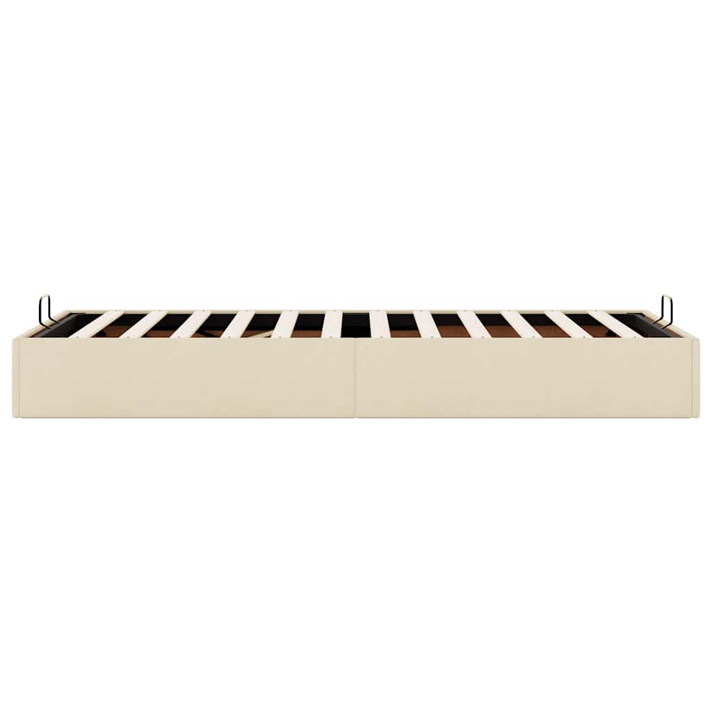 vidaXL Ottoman-Bett ohne Matratze Creme 100x200 cm Stoff