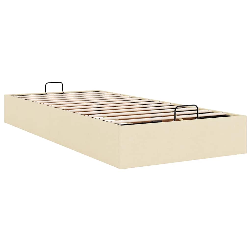 vidaXL Ottoman-Bett ohne Matratze Creme 100x200 cm Stoff