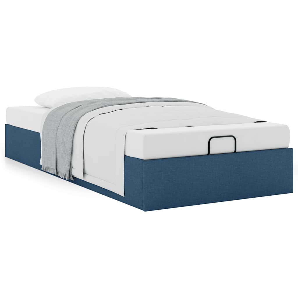 vidaXL Ottoman-Bett ohne Matratze Blau 100x200 cm Stoff