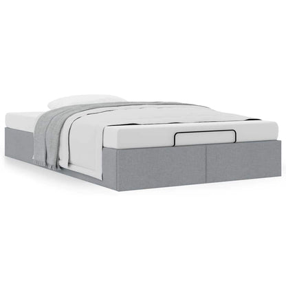 vidaXL Ottoman-Bett ohne Matratze Hellgrau 120x190 cm Stoff