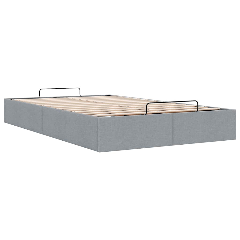 vidaXL Ottoman-Bett ohne Matratze Hellgrau 120x190 cm Stoff