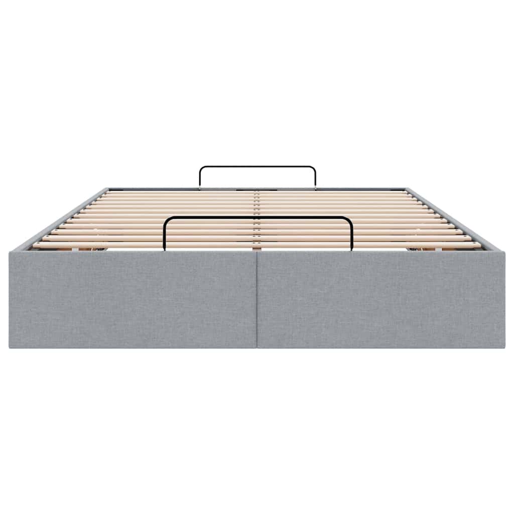 vidaXL Ottoman-Bett ohne Matratze Hellgrau 120x190 cm Stoff