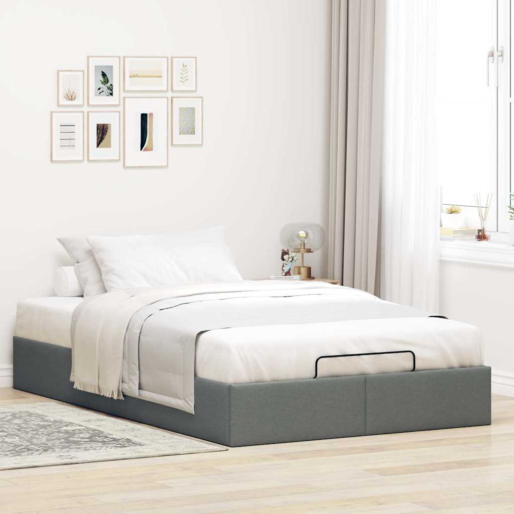 vidaXL Ottoman-Bett ohne Matratze Dunkelgrau 120x190 cm Stoff