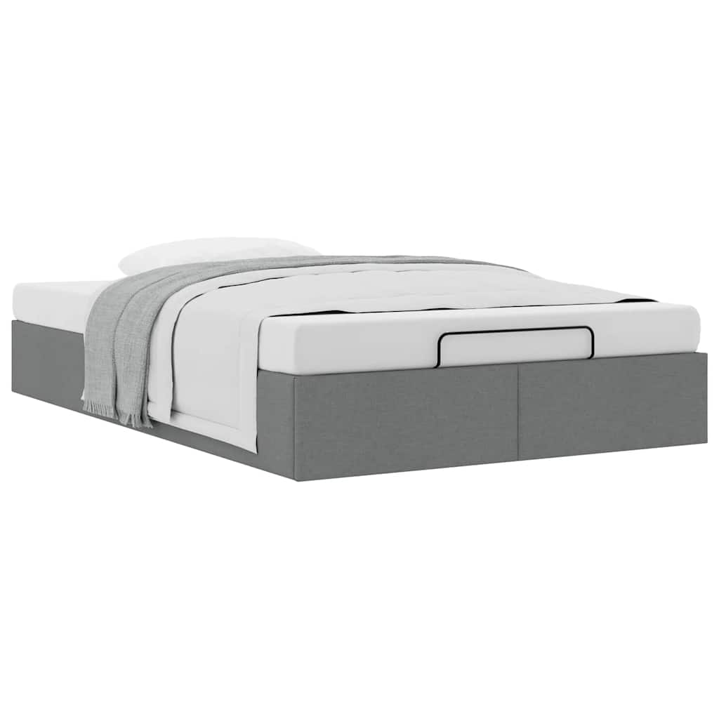 vidaXL Ottoman-Bett ohne Matratze Dunkelgrau 120x190 cm Stoff