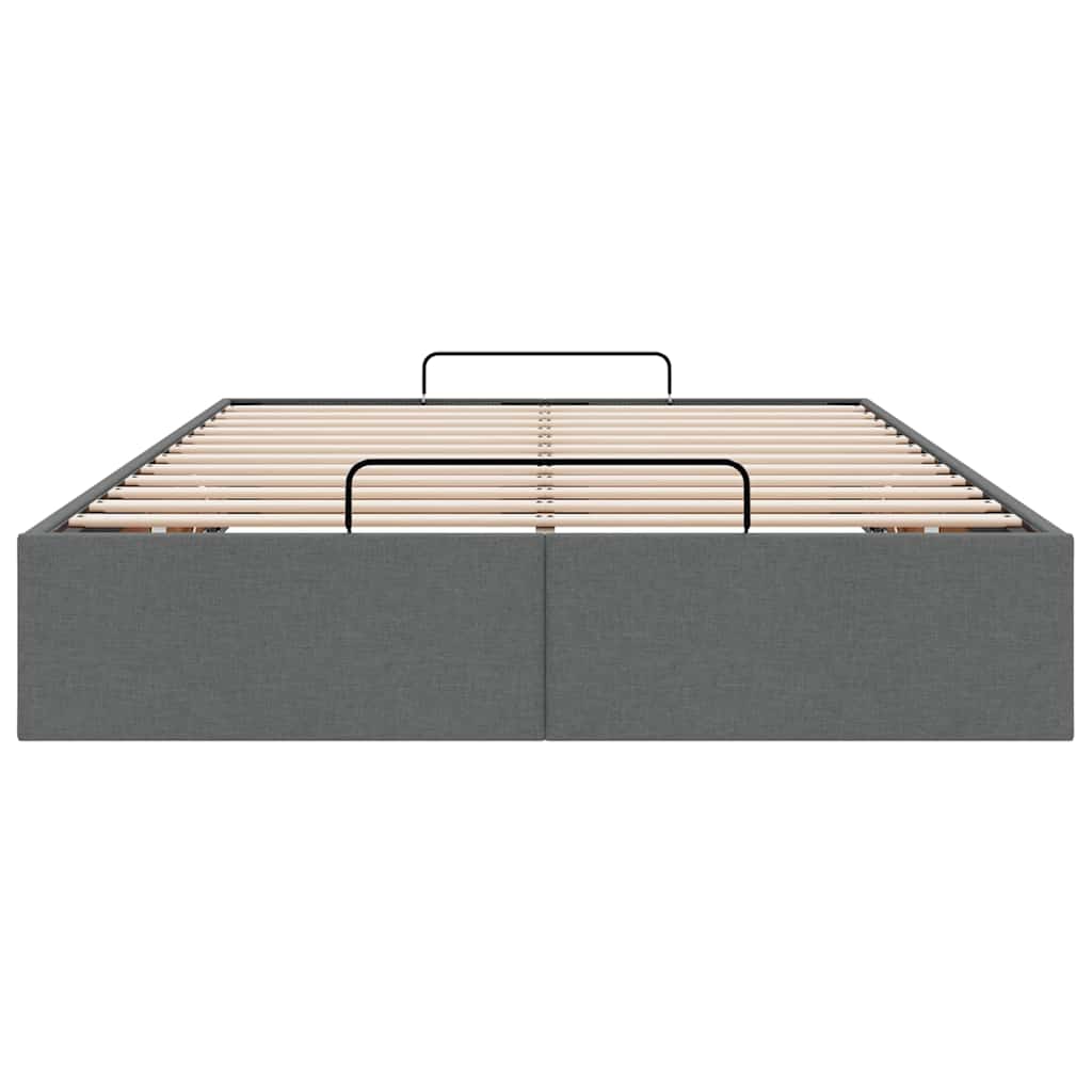 vidaXL Ottoman-Bett ohne Matratze Dunkelgrau 120x190 cm Stoff