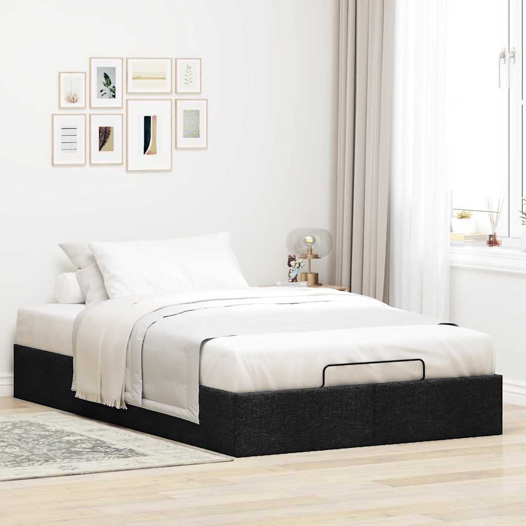 vidaXL Ottoman-Bett ohne Matratze Schwarz 120x190 cm Stoff