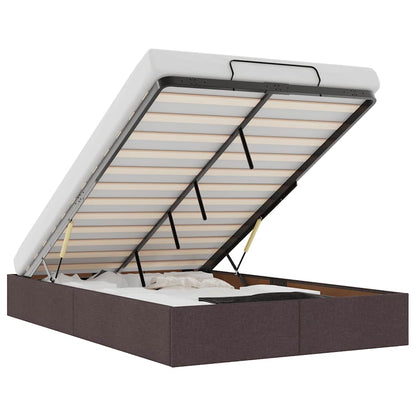 Ottoman-Bett ohne Matratze Dunkelbraun 120x190 cm Stoff