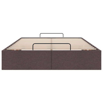 Ottoman-Bett ohne Matratze Dunkelbraun 120x190 cm Stoff