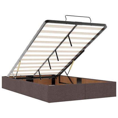 Ottoman-Bett ohne Matratze Dunkelbraun 120x190 cm Stoff