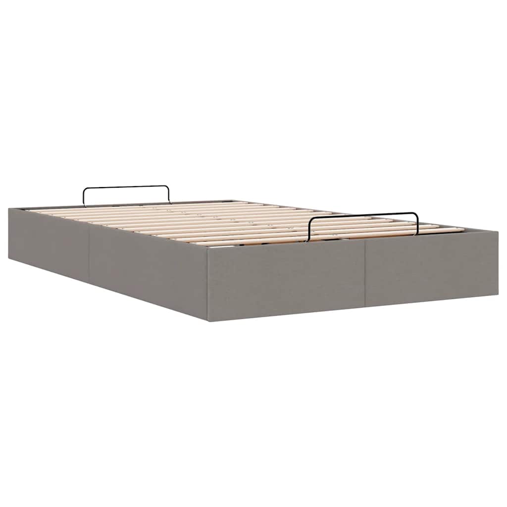 vidaXL Ottoman-Bett ohne Matratze Taupe 120x190 cm Stoff